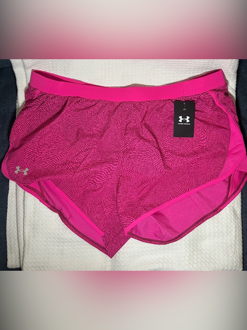 Under Armour Hot Pink and Black Women's Athletic Shorts